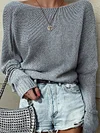 Loose  Casual Backless Knitting Sweatshirt