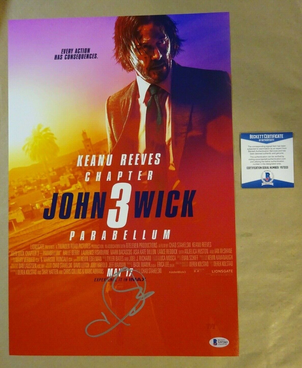 Signed HALLE BERRY Autographed JOHN WICK 3 12x18