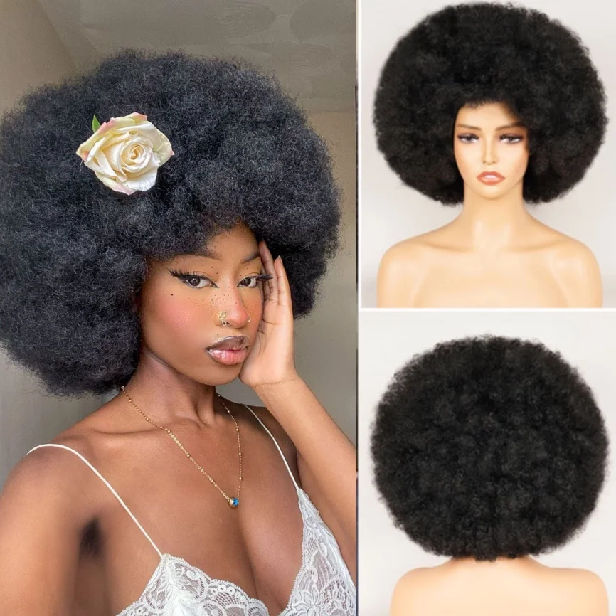 Zaesvini Hair®|Curly Short Bangs Deep Brown Wig For Black Woman Zaesvini
