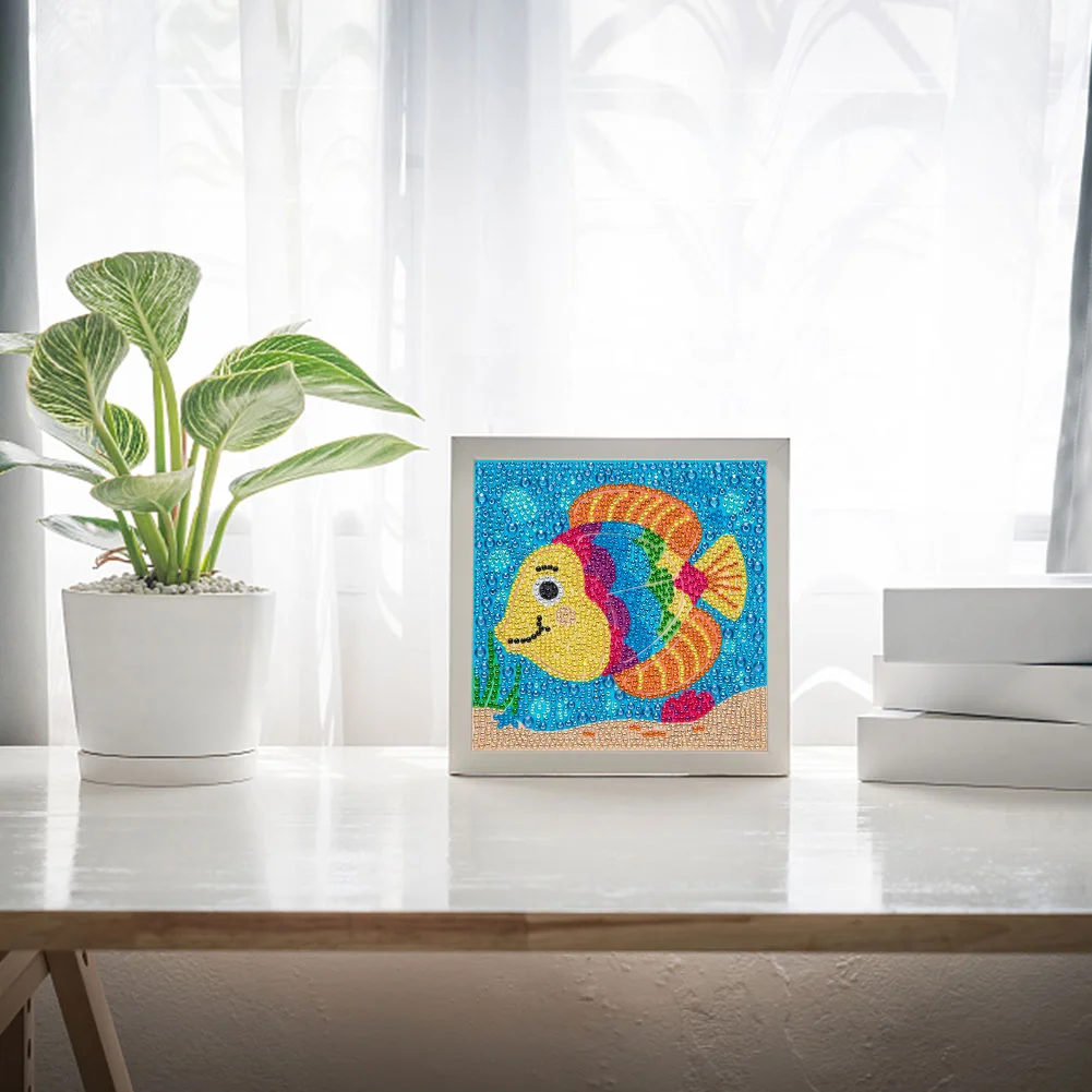 Diamond Painting - Full Crystal Rhinestone - Fish(15*15cm)【Without Frame】