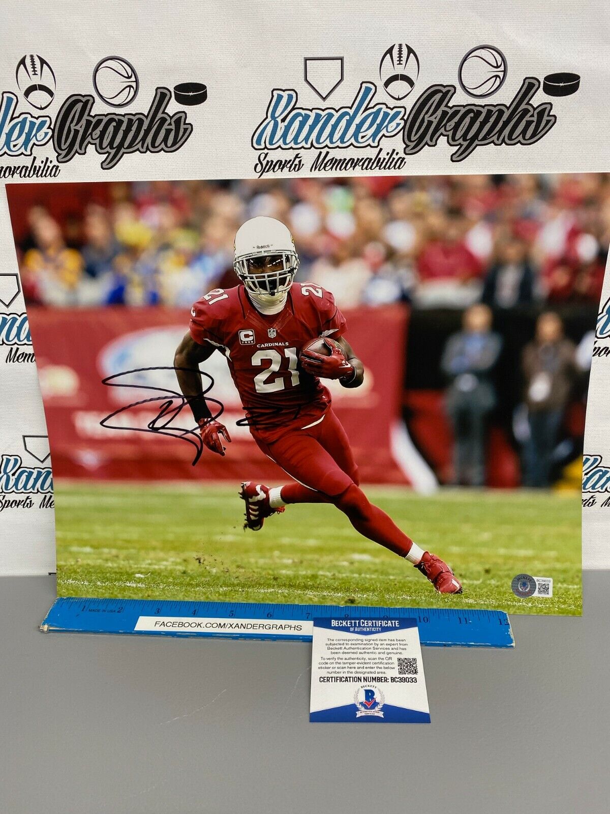 PATRICK PETERSON SIGNED CARDINAL VIKINGS AUTOGRAPHED 11X14 Photo Poster painting-BECKETT COA BAS