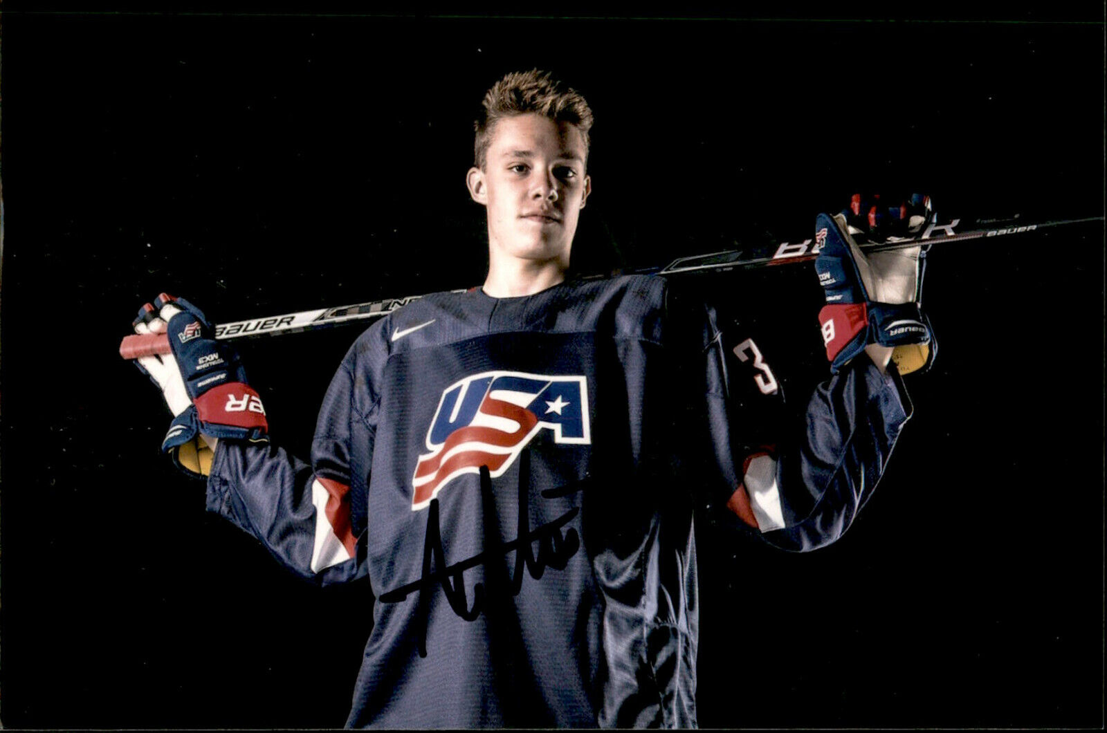 Alex Vlasic SIGNED autographed 4x6 Photo Poster painting TEAM USA / CHICAGO BLACKHAWKS #2