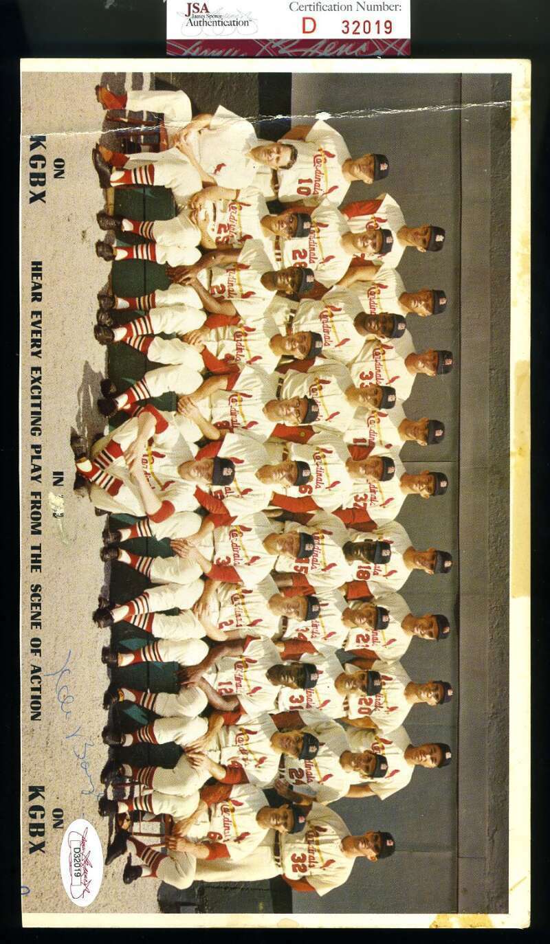 Ken Boyer JSA Coa Signed 1962 Cardinals 6x10 Vintage Team Photo Poster painting Autograph