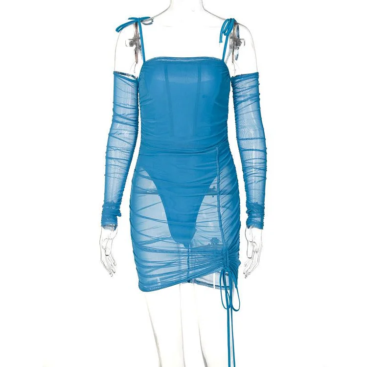 Promsstyle Mesh sexy suspender evening dress Prom Dress 2023