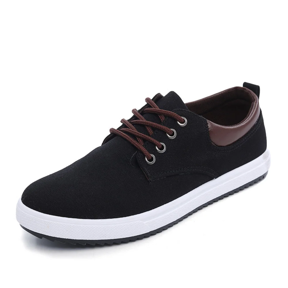 Smiledeer Men's Classic Solid Color Comfortable Casual Canvas Shoes