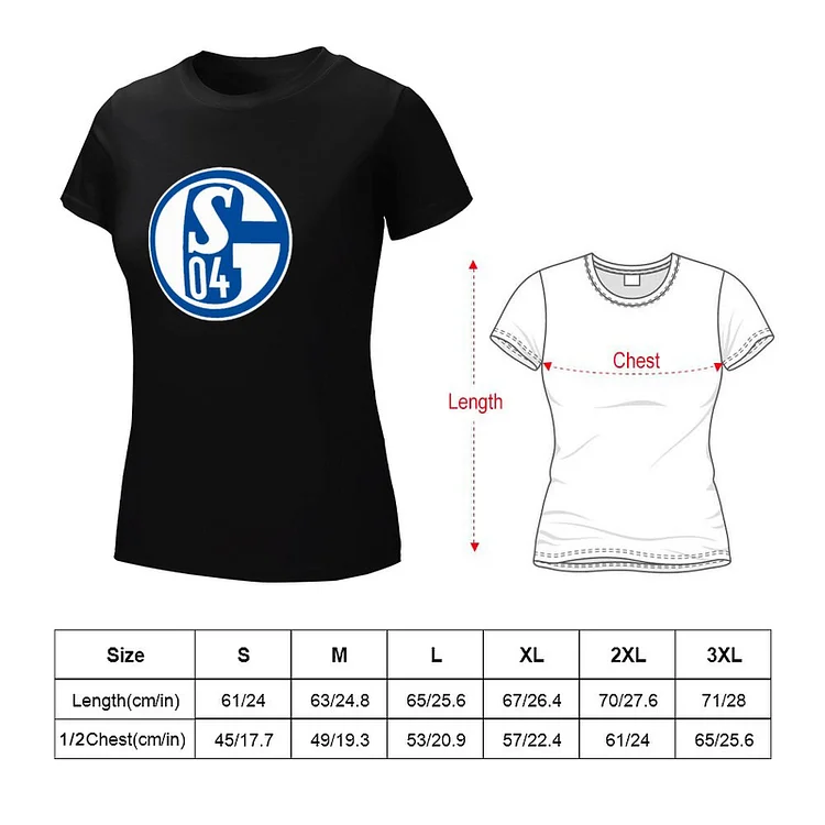 FC Schalke 04 Damen Kurzarm Rundhals T-Shirt Casual Sommer Tops