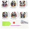 (US Local)6Pcs Acrylic 2D Flat Pandas Diamond Painting Fridge Magnet for Fridge Whiteboard