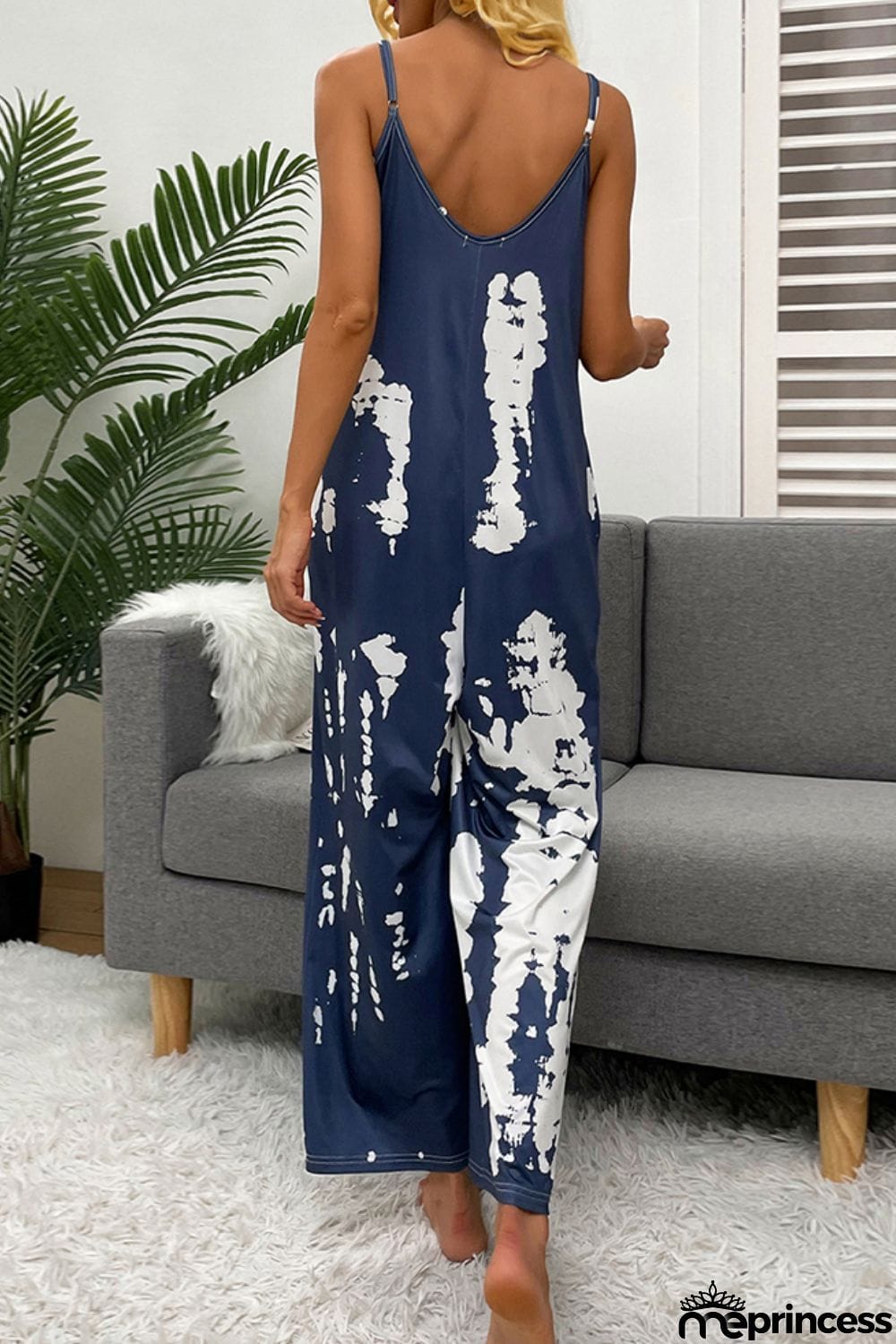 Tie-Dye Spaghetti Strap Jumpsuit with Pockets
