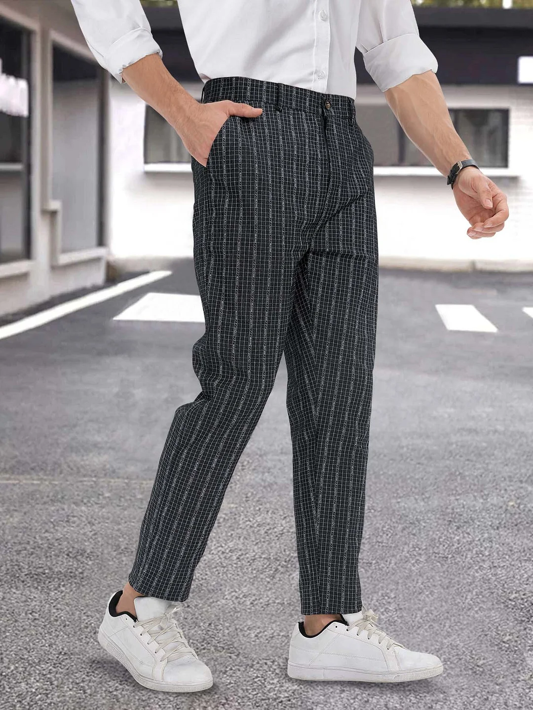 Men‘s Retro Stripe Printed Trousers