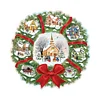 DIY Christmas Wreath Wall Hanging Cross stitch Kit - 11CT Stamped