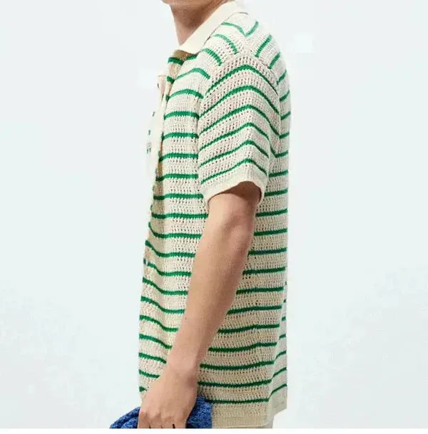 Men's Crochet Knit Shirt &ndash; Breathable Open-Knit Summer Style &ndash; view 2