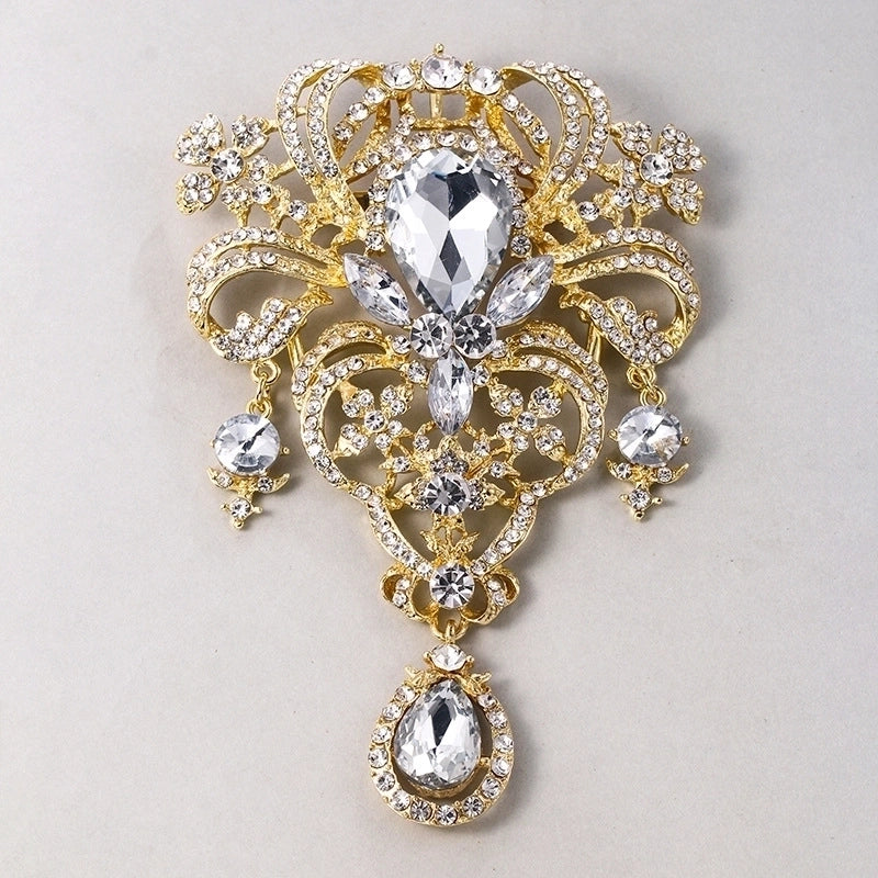 2 Pieces Fashion Pin Crown Alloy Rhinestones Women’S Brooches