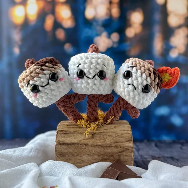 Marshmallow on a Stick Crochet Pattern – Campfire Toy or Play Set
