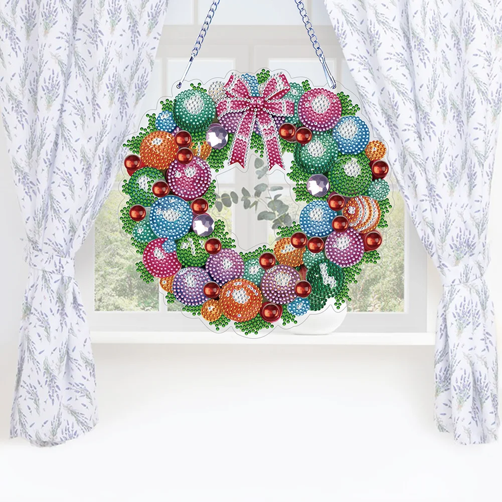 DIY Flower Wreath Acrylic Special Shaped Diamond Painting Wall Decor Wreath