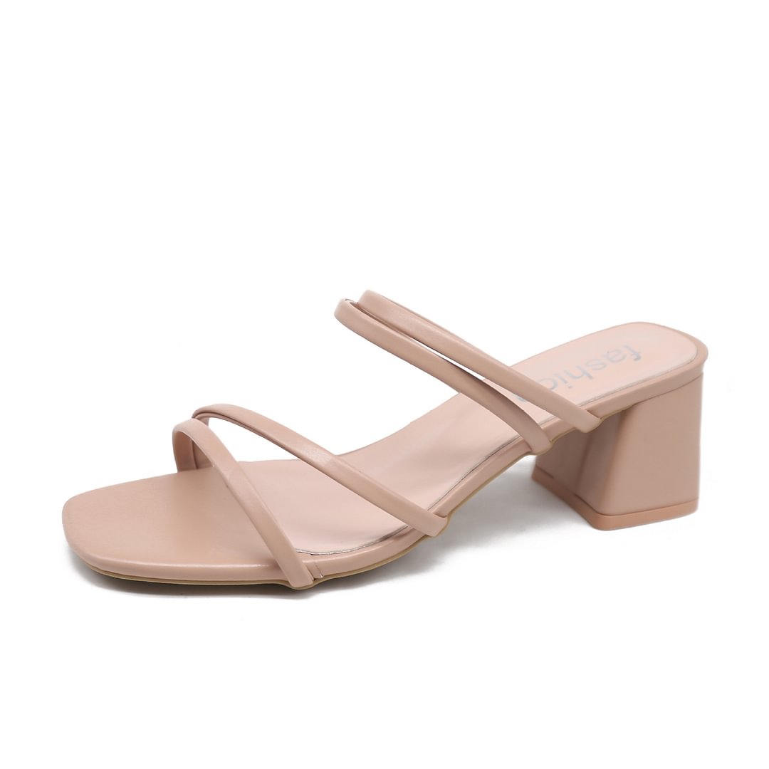 Zingj Strap Sandals Women 2022 Summer New Thick Heel Sandals Mid-heel Sandals Women's Shoes Sandalias De Mujer
