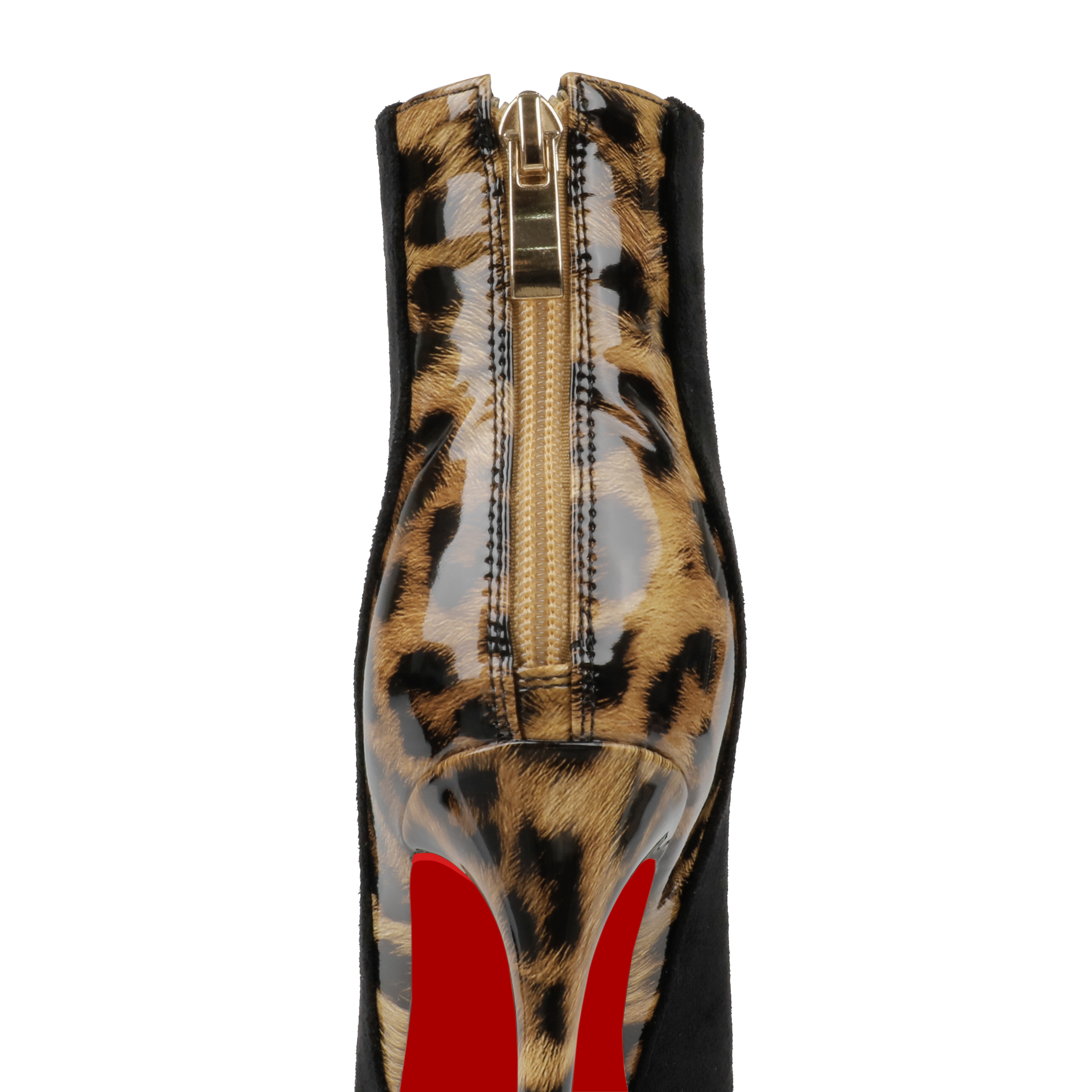 100mm/120mm Women's Black Ankle Boots Closed Pointed Toe Stilettos Red Bottom Booties-MERUMOTE