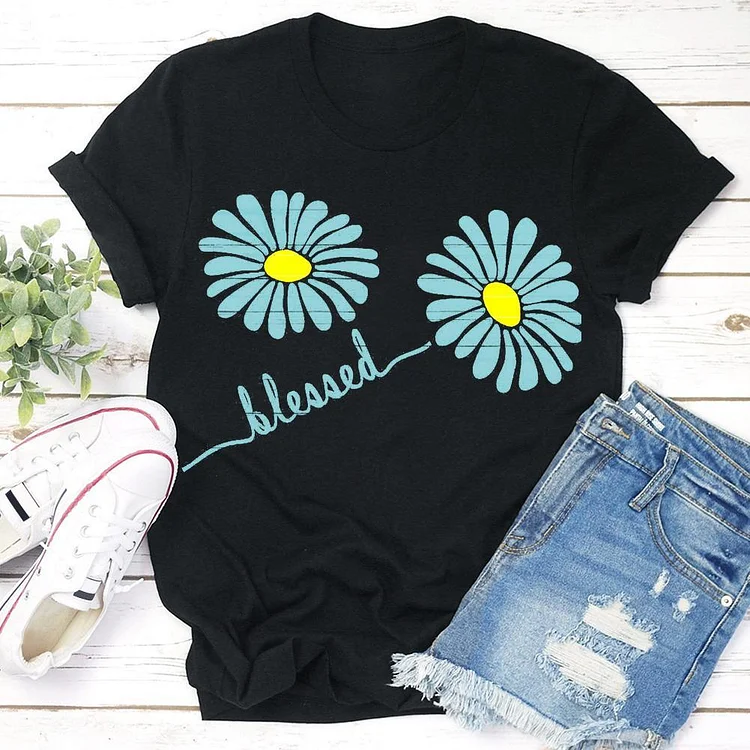 Blessed Daisy T-Shirt Tee --Annaletters