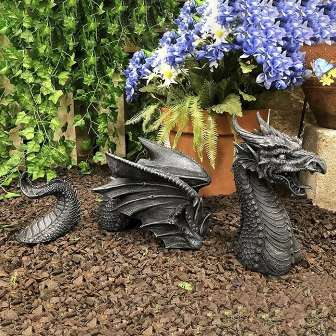 Nigikala Sculptures Resin Giant Lawn Sculpture Gothic Fantasy Dragon
