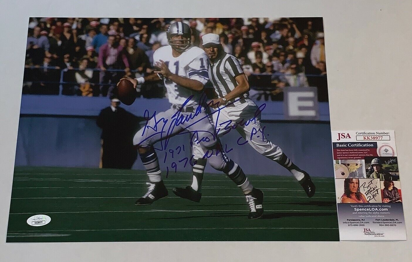 Greg Landry signed Detroit Lions 11x14 Photo Poster painting autographed W/ Inscriptions JSA