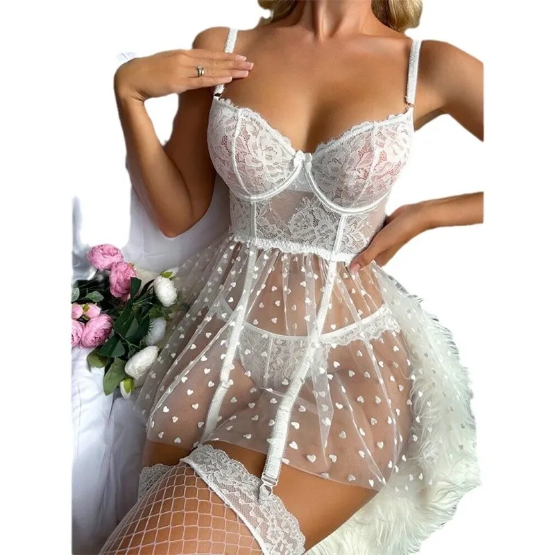 Churchf New Sexy Transparent Hollow Net Yarn Dark Sex Lingerie Suit