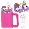 Cat Lid Accessories Charms with Straw Cover for Stanley 40oz Tumbler with Handle