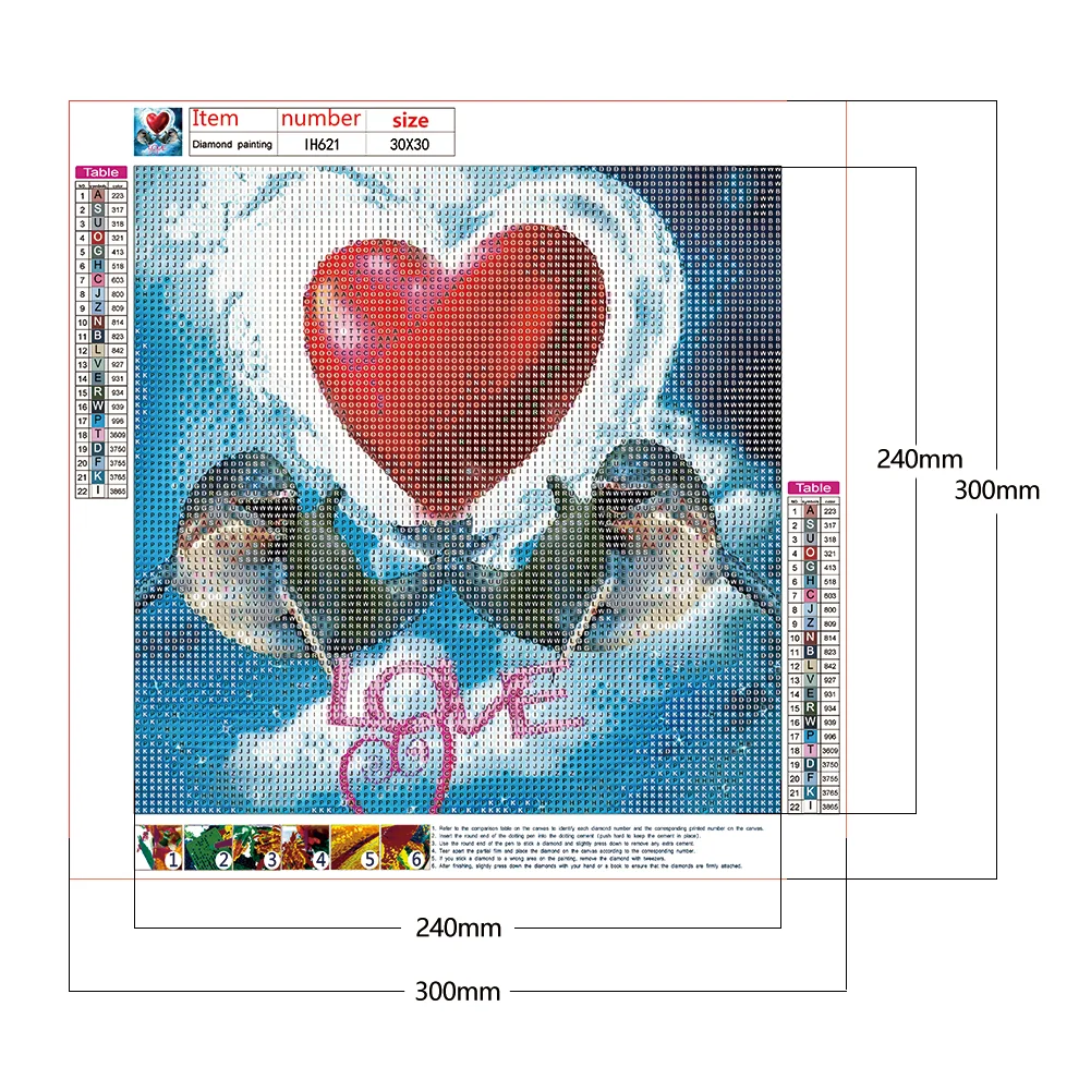 Full Round Diamond Painting 30*30cm - Love Dolphin