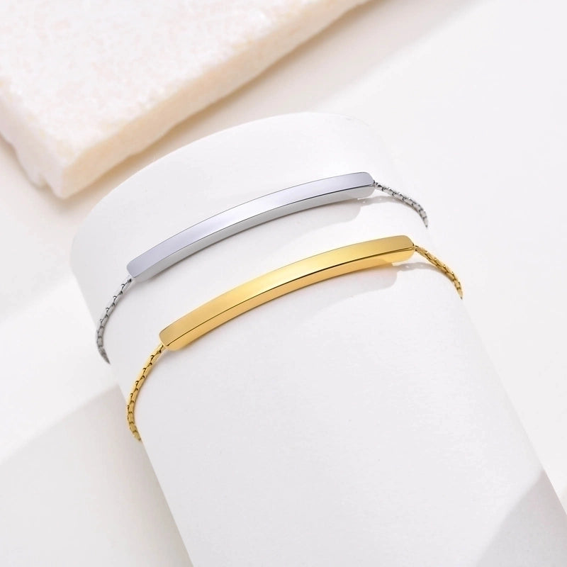 Casual Minimalist Classic Style Solid Color 304 Stainless Steel 18K Gold Plated Bracelets In Bulk