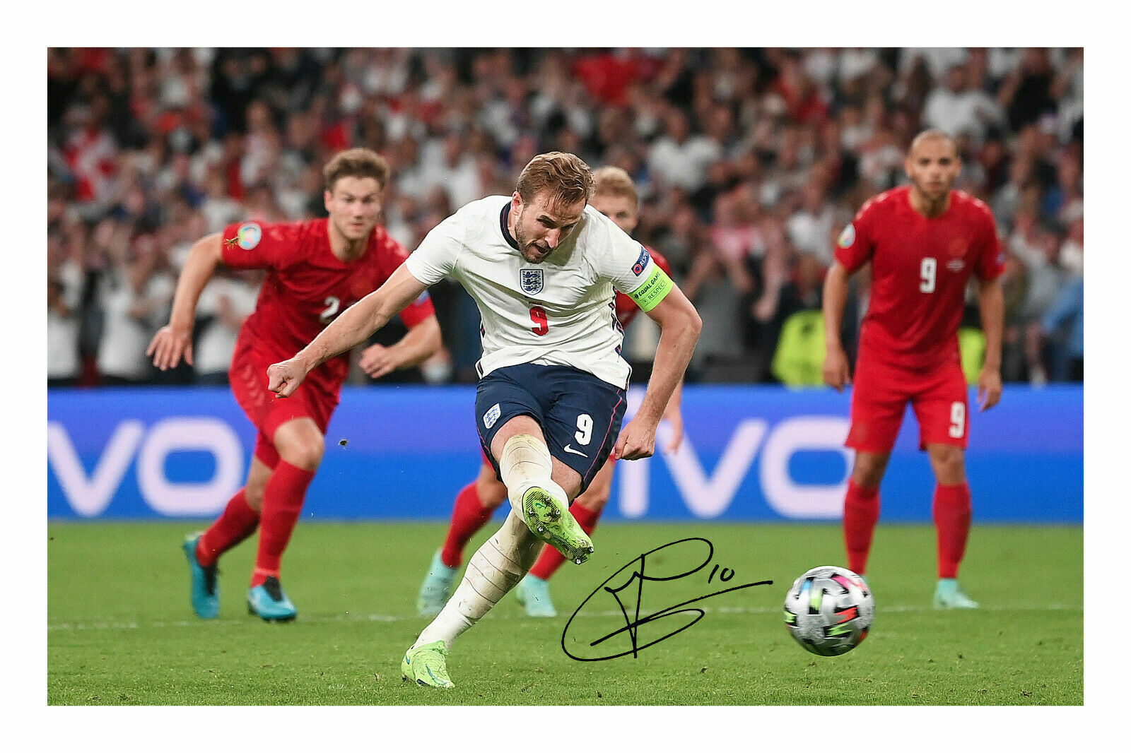 Harry Kane - England Euro 2020 2021 Autograph Signed Photo Poster painting Print
