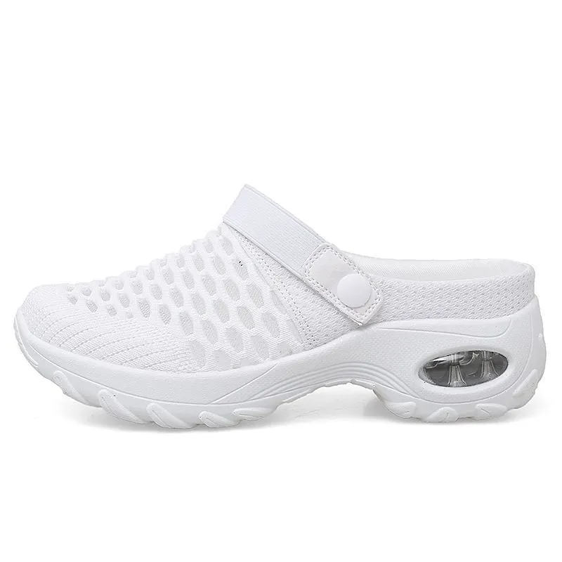 Breakj Breakj Lady Summer Hanb Yarn Cloth Cloth Slippers Rock Mother Half-Storage Sandals Two Sides Wear