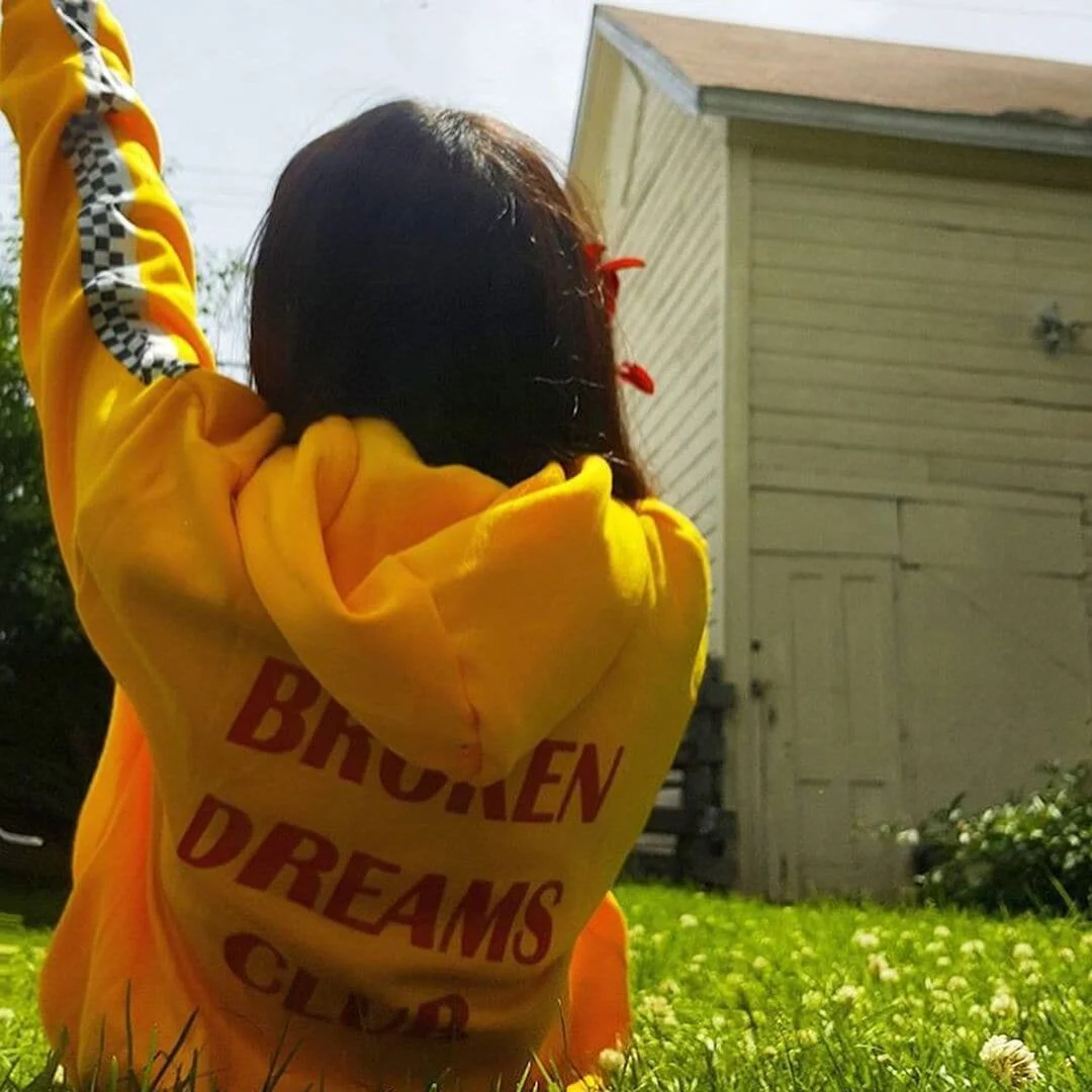 Broken Dreams Club Harajuku Checkerboard Pattern Sleeve Hoodie Jumper SP13696