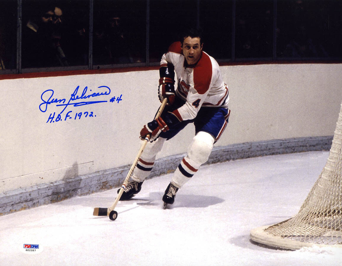 Jean Beliveau SIGNED 11x14 Photo Poster painting Montreal Canadiens Habs PSA/DNA AUTOGRAPHED