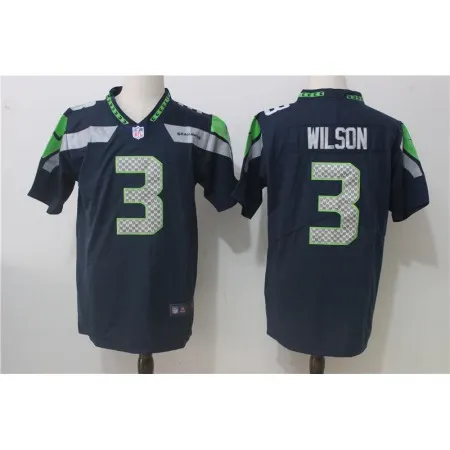 Men's  Seattle Seahawks #3 Russell Wilson Steel Blue Team Color Stitched NFL Vapor Untouchable Limited Jersey