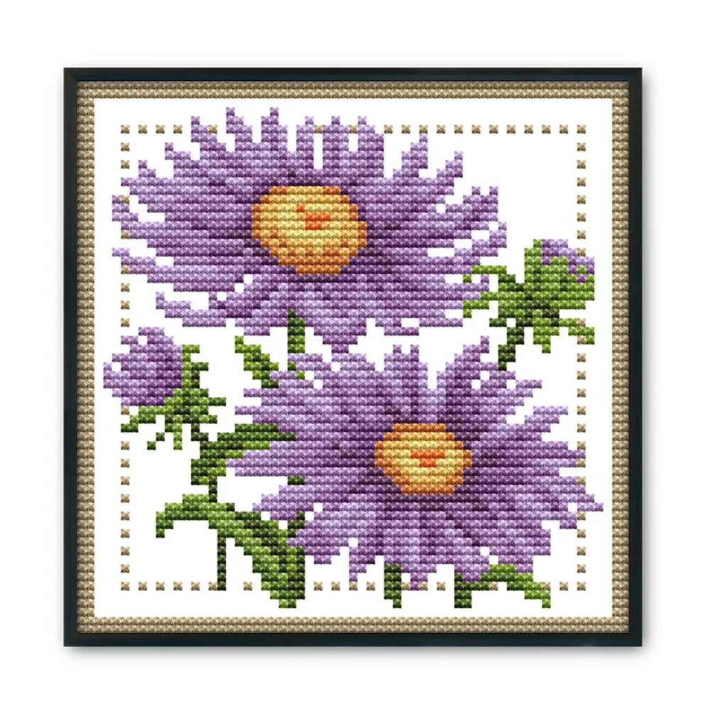 14ct Stamped Cross Stitch - Flower(17*17cm)