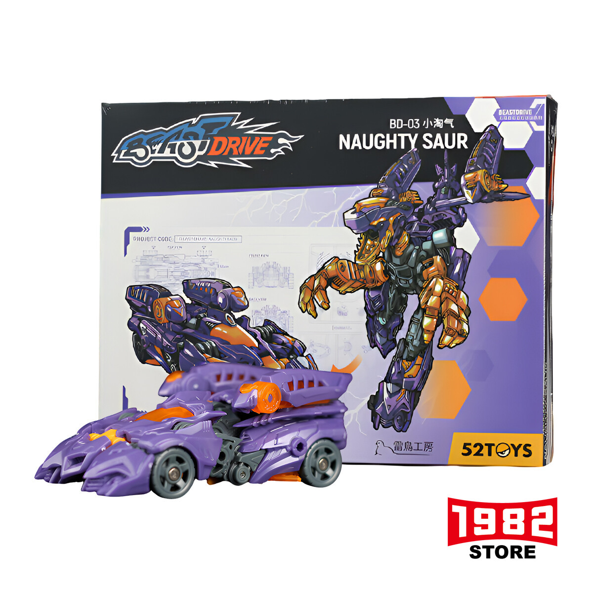 52TOYS BEASTBOX BD-03 NAUGHTY SAUR Mech Transformers Toys Model Action Figure
