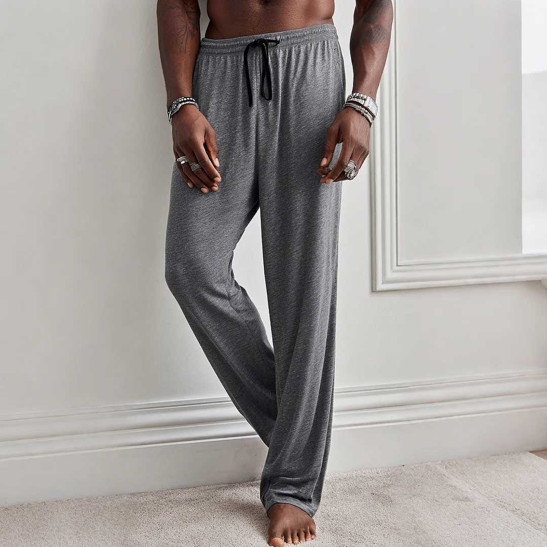 Men's Casual, Loose-fitting, Comfortable, Pure Cotton Straight-leg Trousers-inspireuse