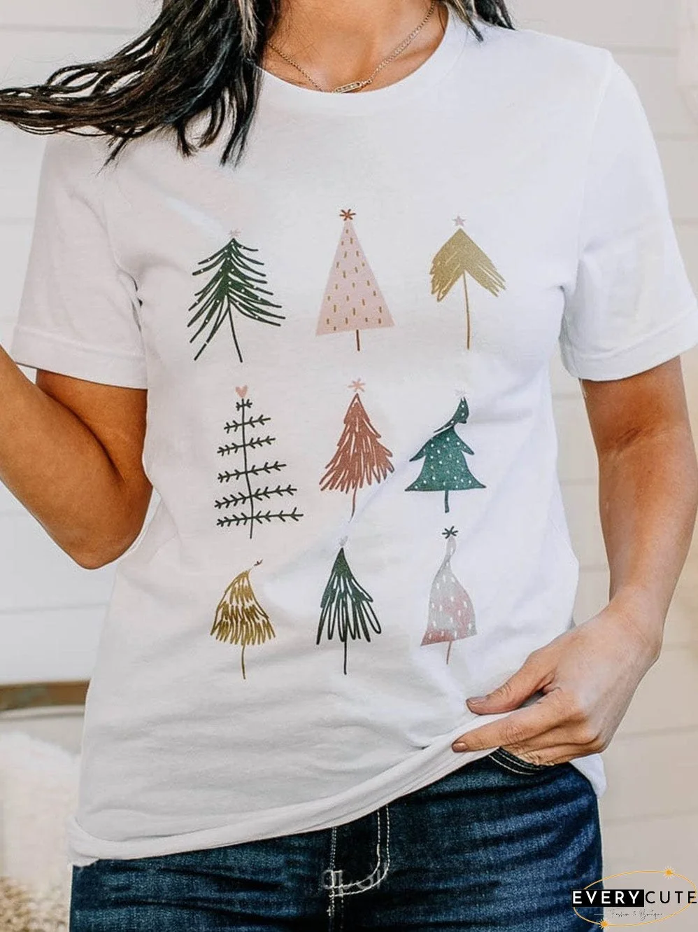 Snowy Pine Tree Print Tee