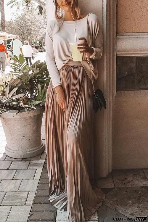 Pleated Maxi Skirts