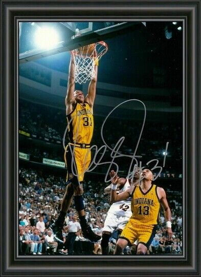 Reggie Miller BASKETALL PACERS HOF - A4 SIGNED Photo Poster painting POSTER PRINT -  POSTAGE