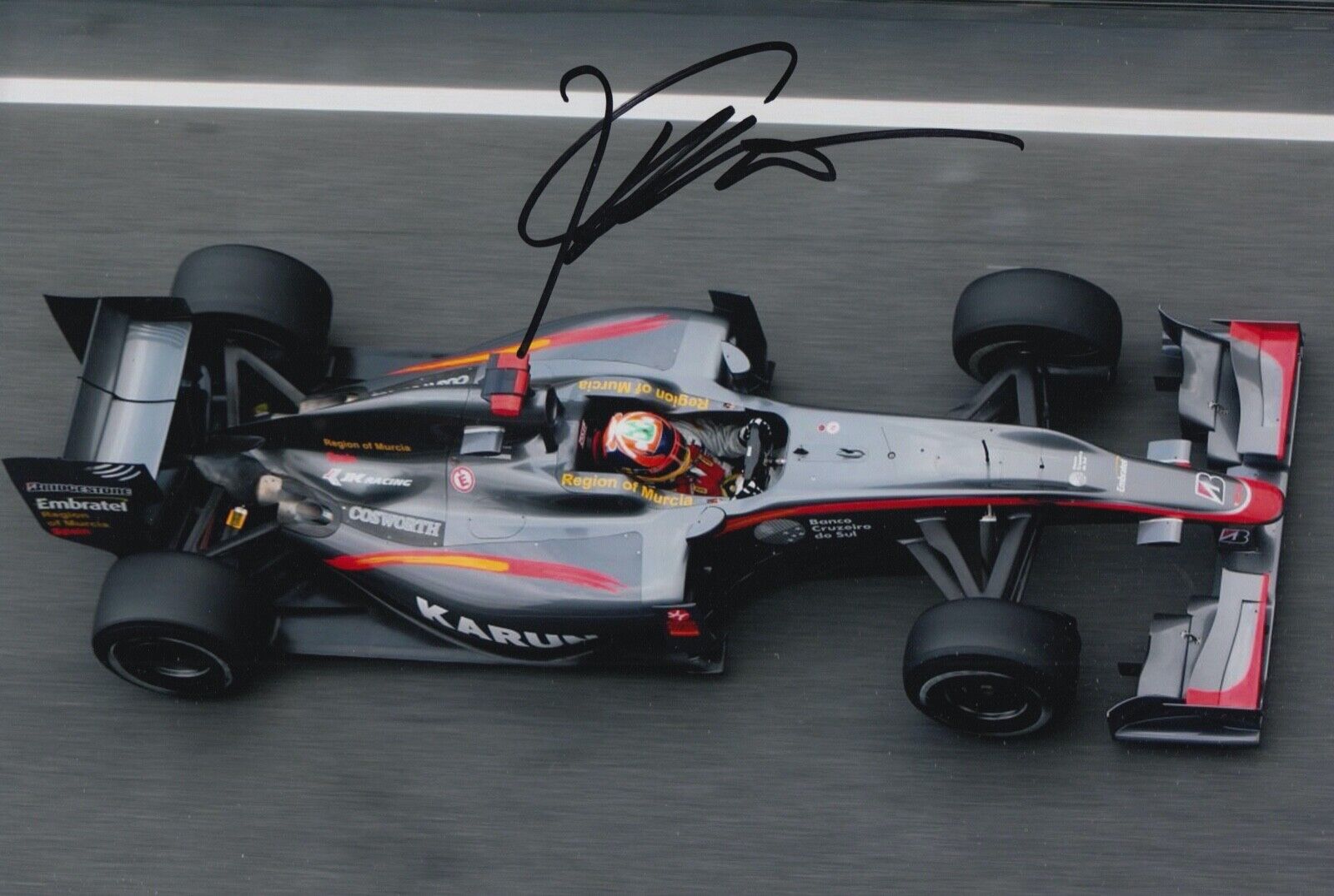 Karun Chandhok Hand Signed 12x8 Photo Poster painting F1 Autograph Hispania Racing