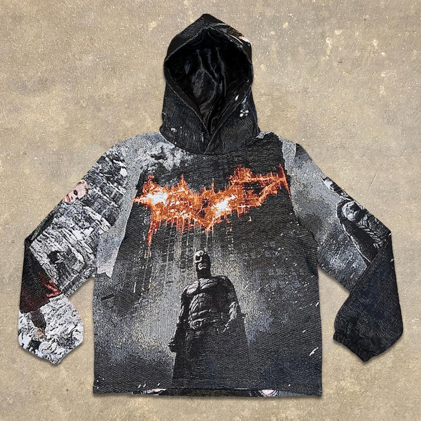 Dark Knight Print Long Sleeve Hoodies