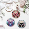 8pcs Butterfly DIY Diamond Painting Coasters Kits with Holder Wooden Coaster