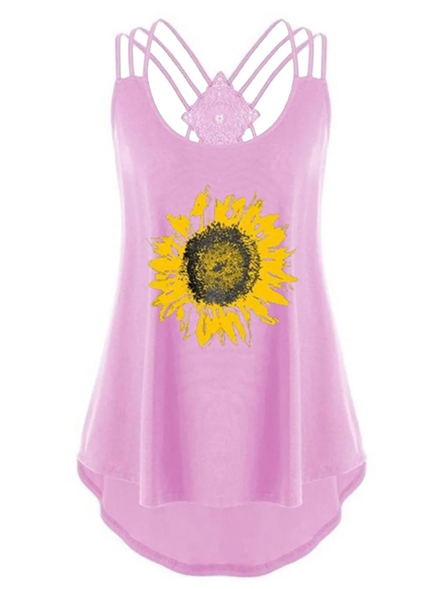 Sunflower Printed Tank Top