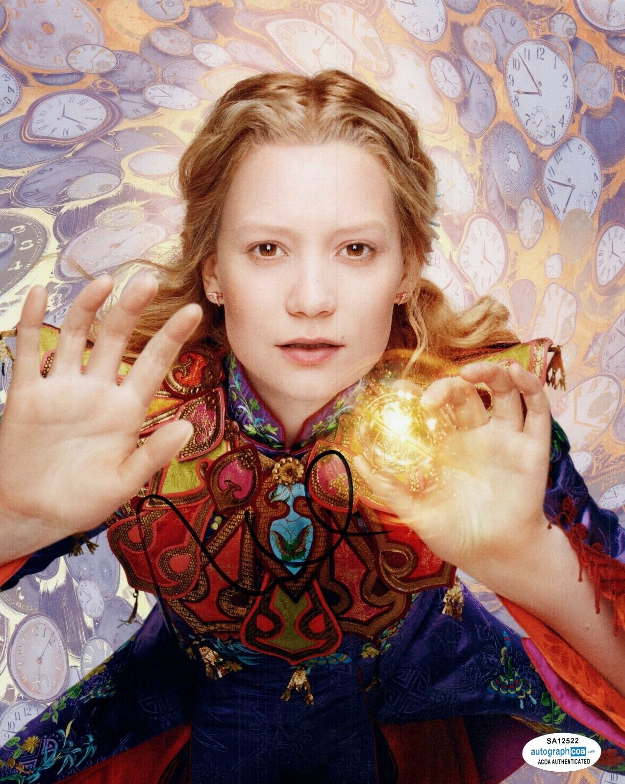 Mia Wasikowska Signed Autograph 8x10 Photo Poster painting Alice In Wonderland Actress ACOA COA