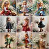 Peinture &agrave; l'huile Daisy Girl-Peinture Diamant Ronde Compl&egrave;te-40*40CM