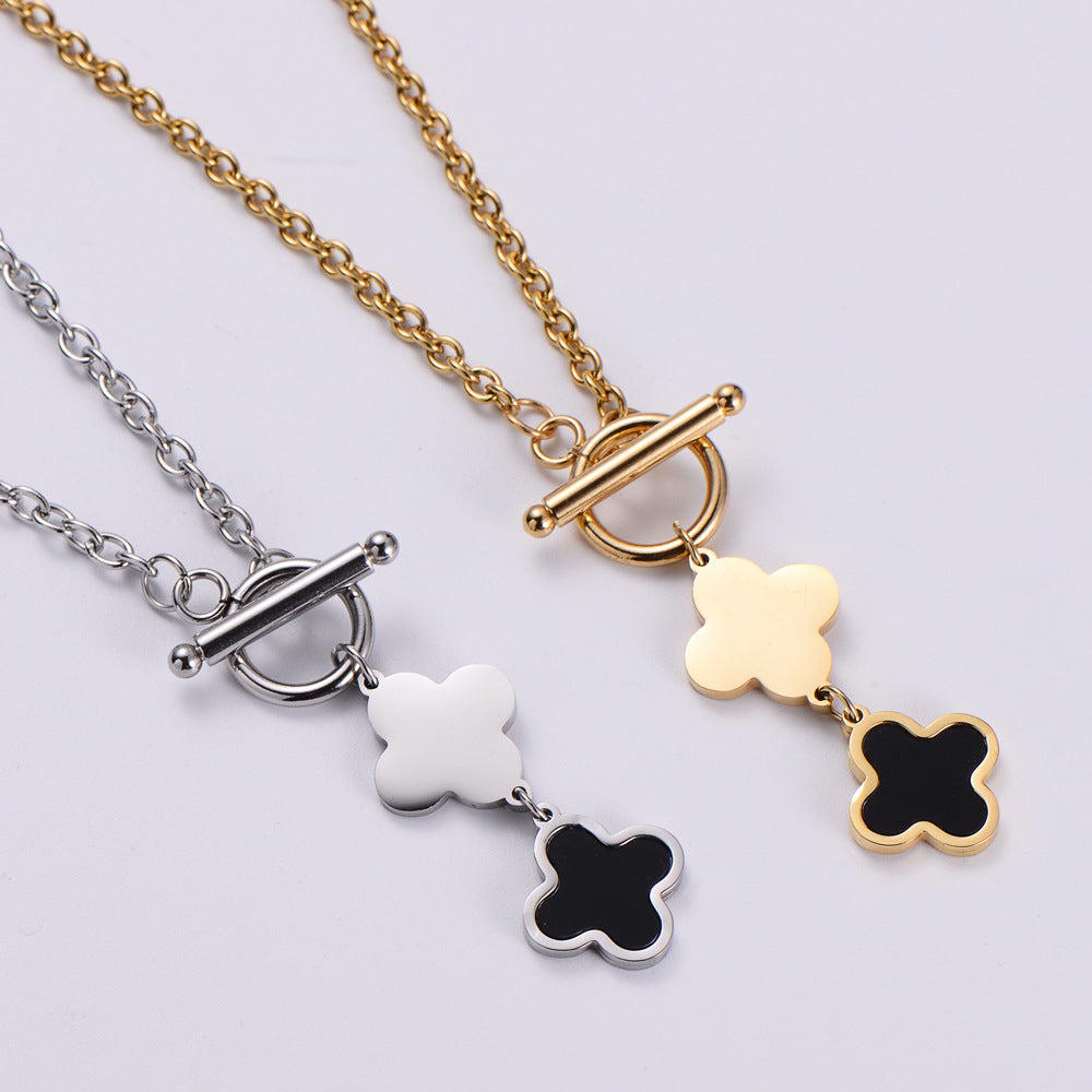 Expressive Four-leaf Clover Stainless Steel Pendants
