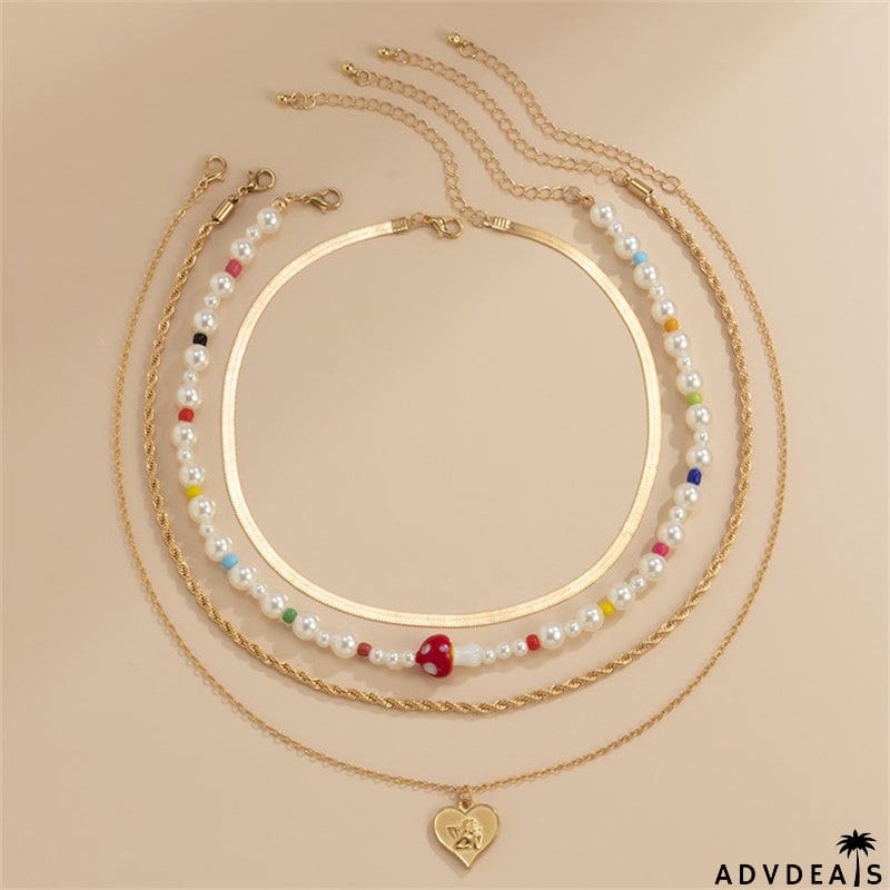 Creative Multi-layer Female Beaded Collarbone Chain Necklace