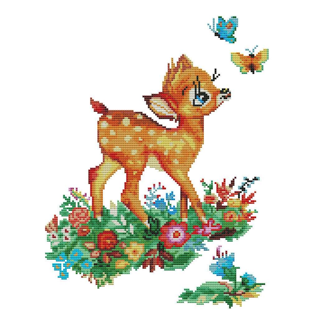 

Deer - 11CT Stamped Cross Stitch - 36*46CM, 501 Original