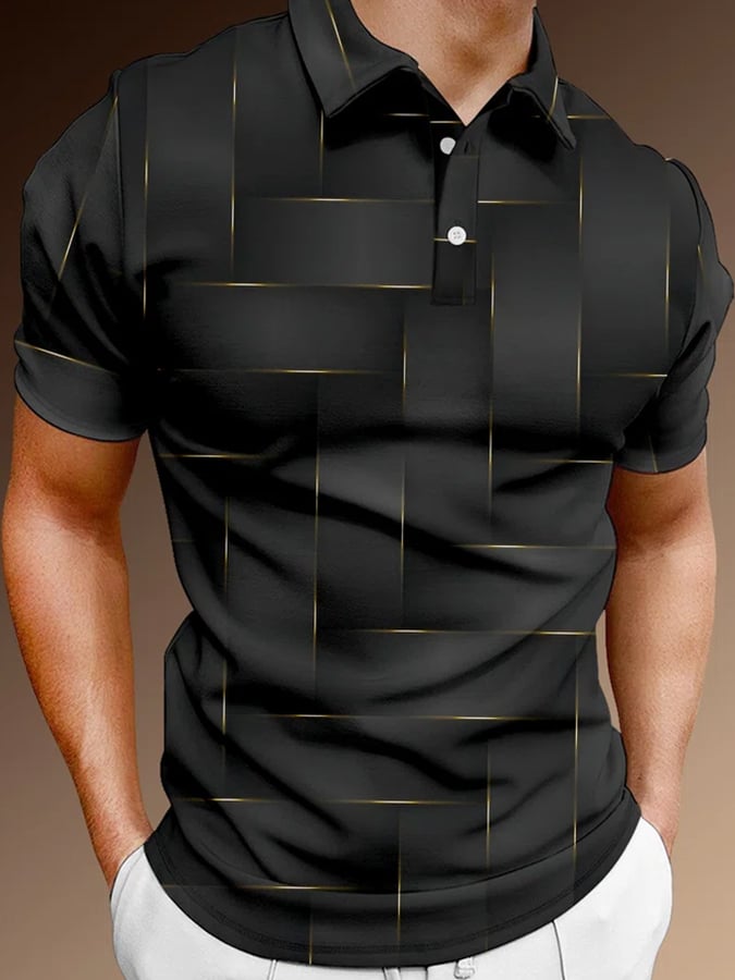 Men's Lapel Short Sleeve Casual Golf Polo Shirt