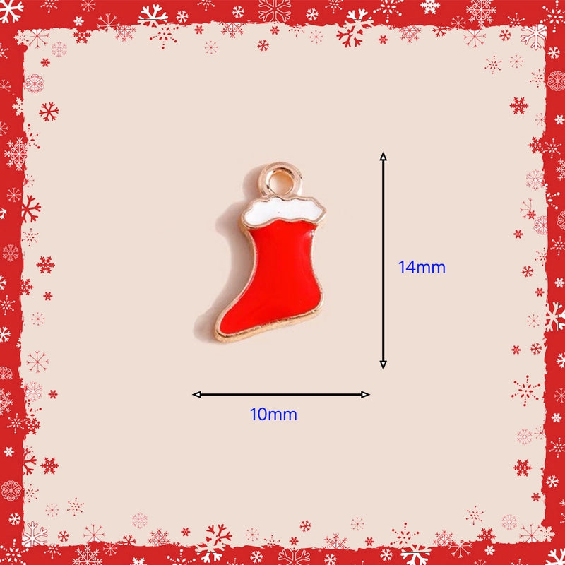 10 PCS/Package 13 * 20mm 15 * 22mm 17*24mm Alloy Rhinestones Bell Snowman Elk Pendant Jewelry Accessories