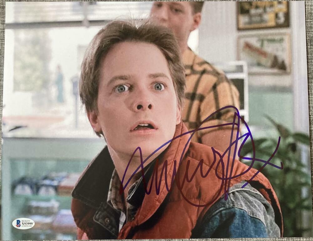 MICHAEL J. FOX SIGNED AUTOGRAPH - BACK TO THE FUTURE RARE 11X14 Photo Poster painting BECKETT 16